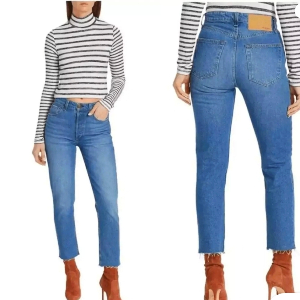 Rag & Bone Nina High-Rise Ankle Cigarette Jean in Monty Wash Size